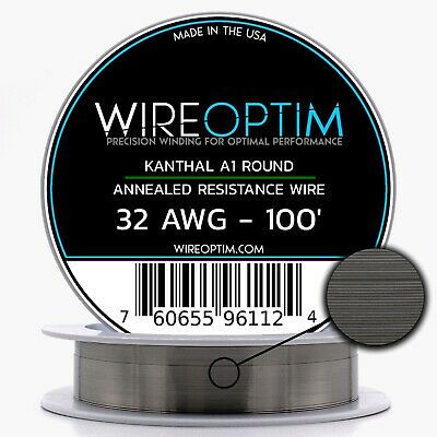 32 Gauge Awg Kanthal A1 Wire 100' Length - Ka1 Wire 32g Ga 0.20 Mm 100 Ft